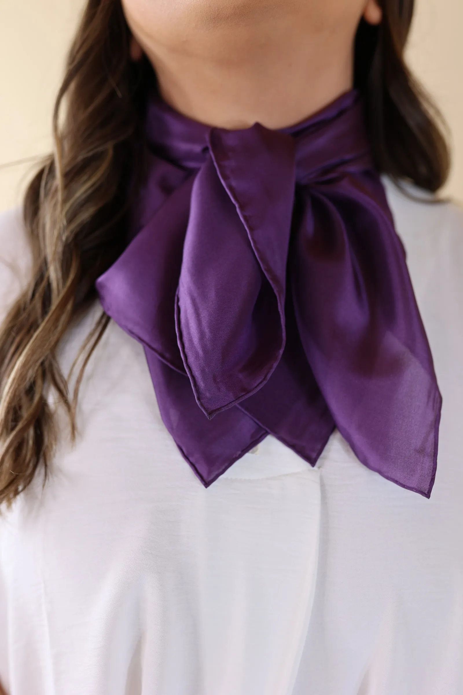 Solid Silk Wild Rag in Plum Purple