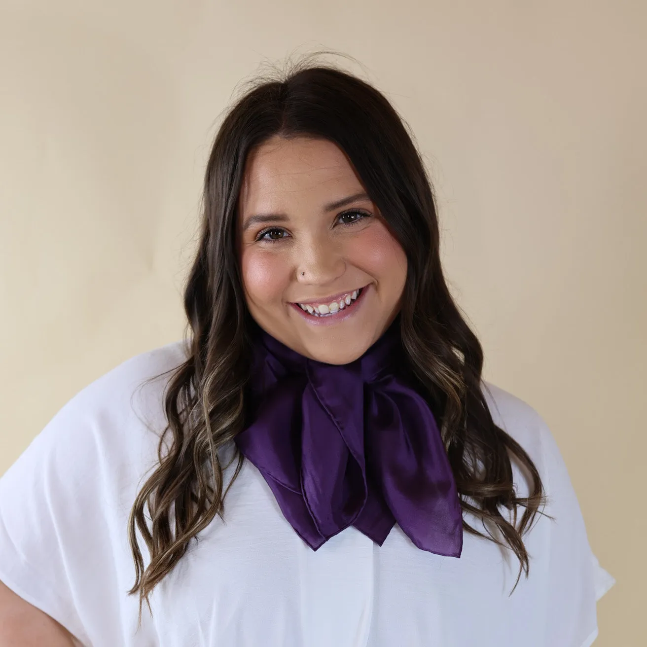 Solid Silk Wild Rag in Plum Purple