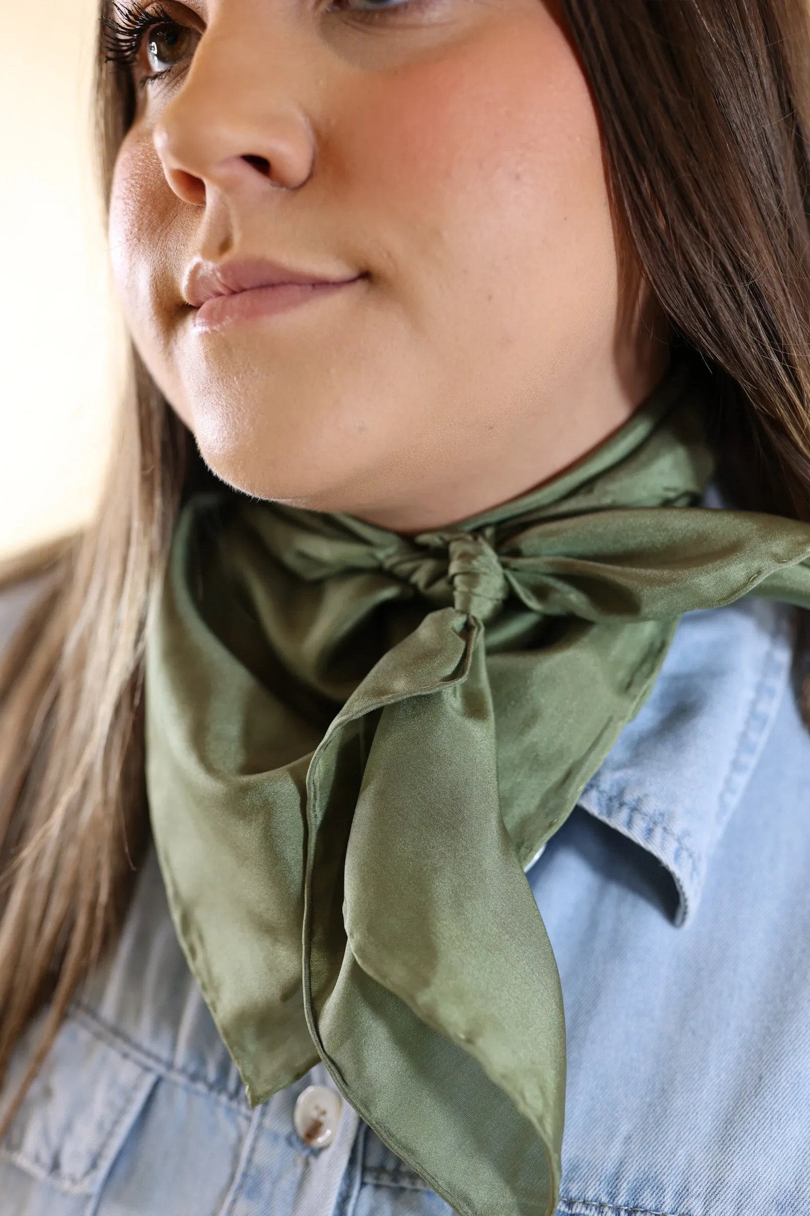 Solid Silk Wild Rag in Sage Green
