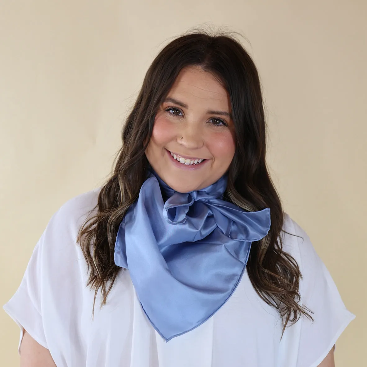 Solid Silk Wild Rag in Slate Blue