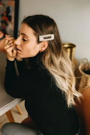 SQUARE PEARL HAIR CLIP