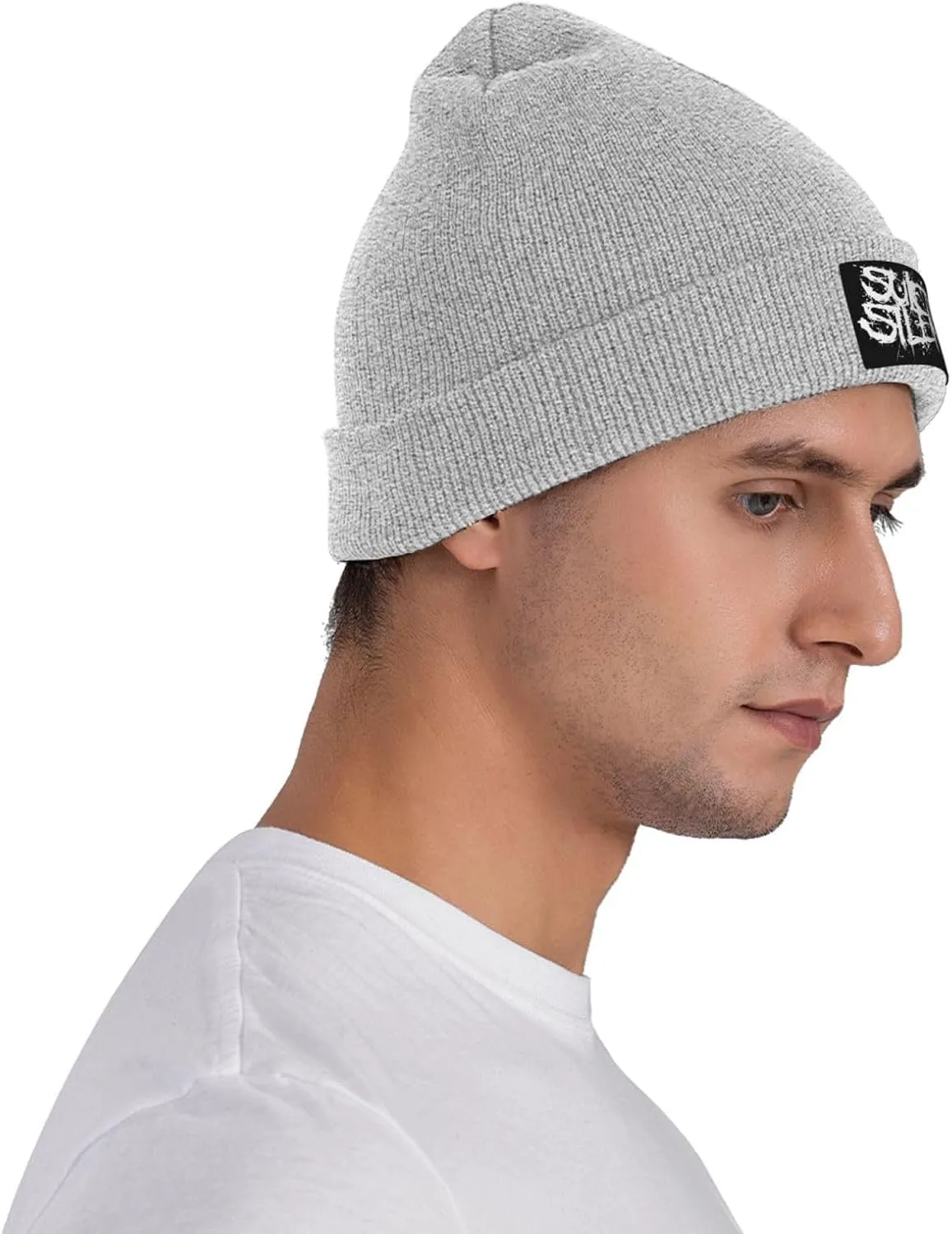 Suicide Music Silence Knit Cuffed Beanie Hat Warm Beanies Soft Slouchy Winter Hats Men's Women's Daily Caps Black