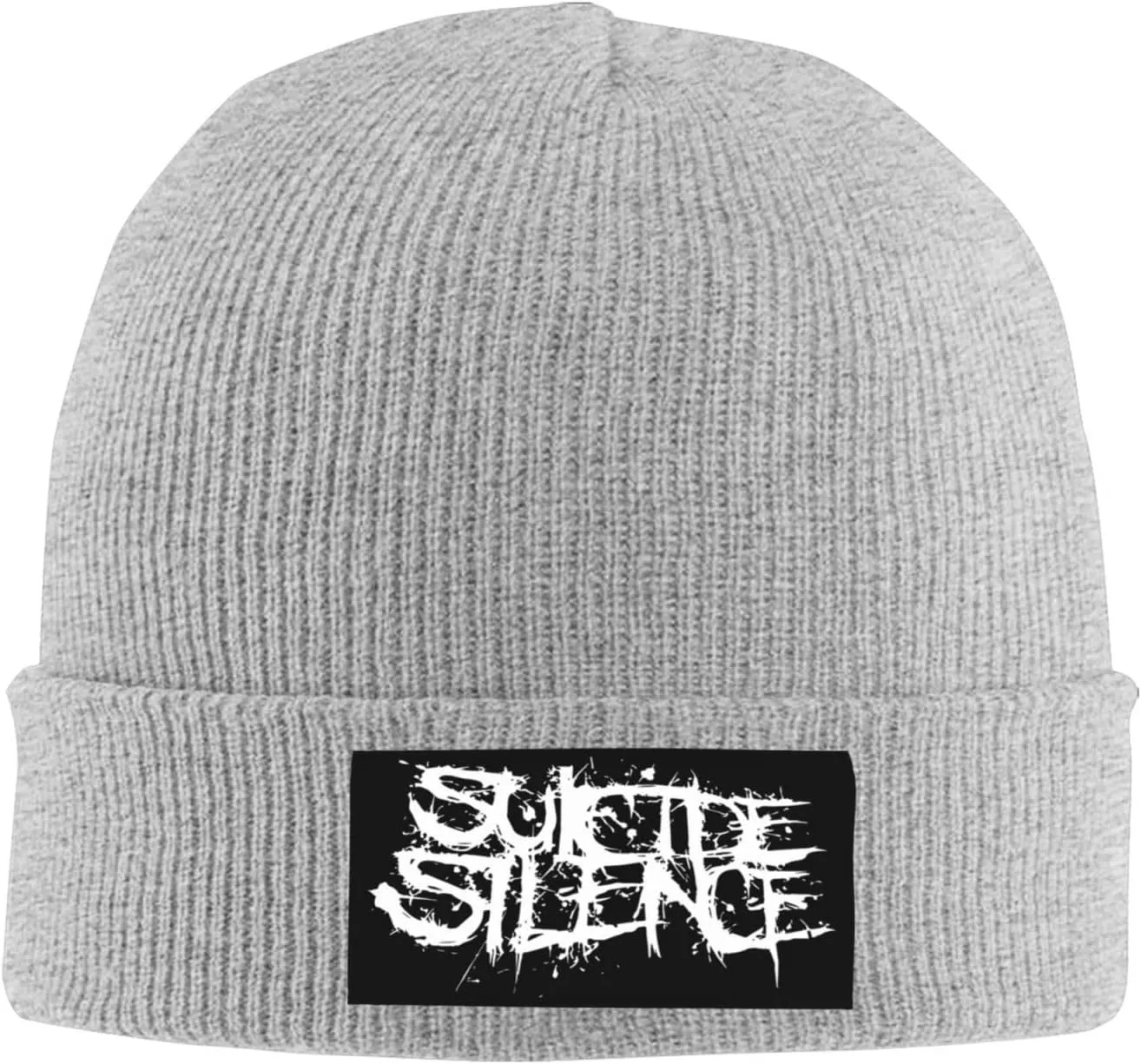 Suicide Music Silence Knit Cuffed Beanie Hat Warm Beanies Soft Slouchy Winter Hats Men's Women's Daily Caps Black