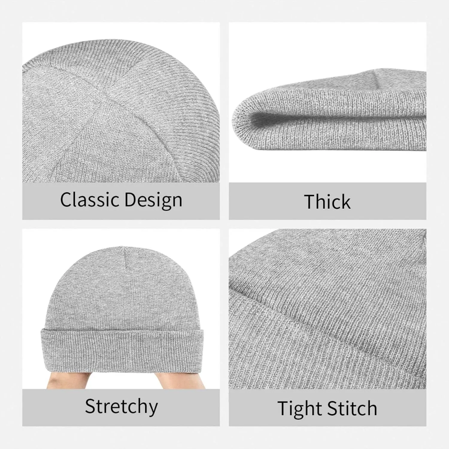 Suicide Music Silence Knit Cuffed Beanie Hat Warm Beanies Soft Slouchy Winter Hats Men's Women's Daily Caps Black