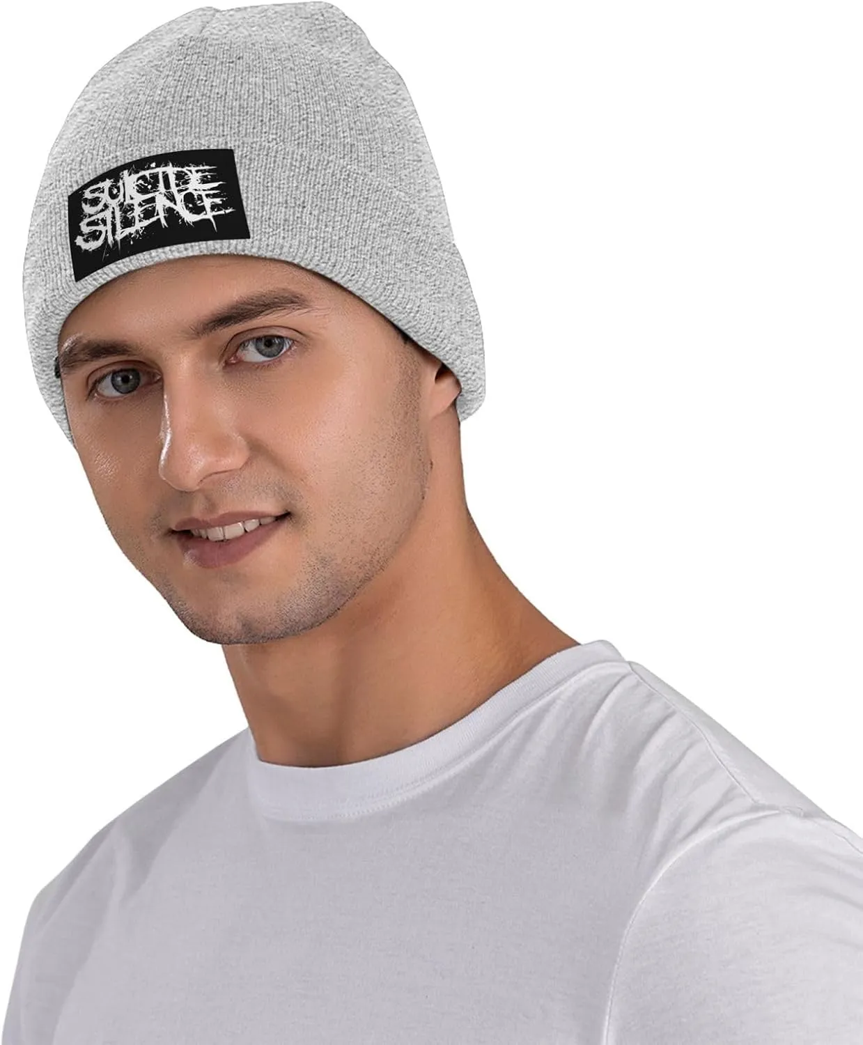 Suicide Music Silence Knit Cuffed Beanie Hat Warm Beanies Soft Slouchy Winter Hats Men's Women's Daily Caps Black