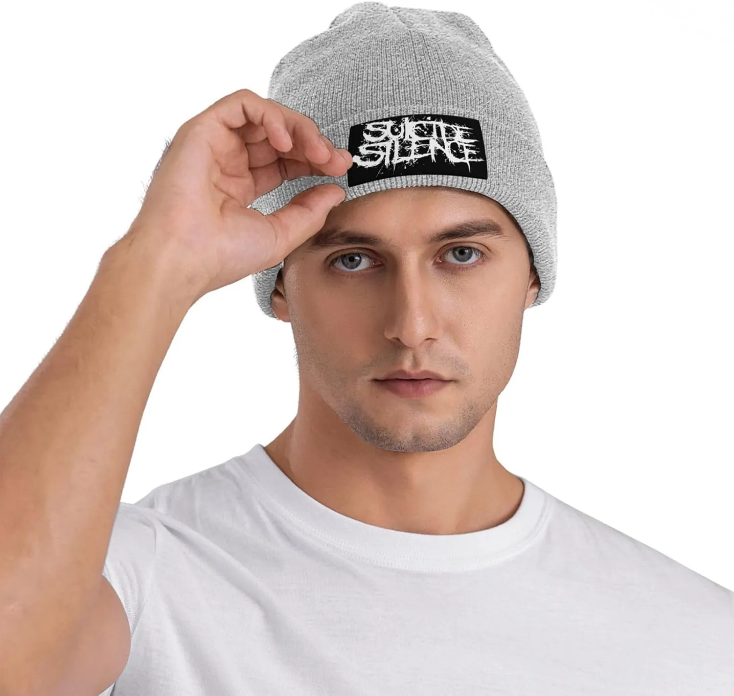 Suicide Music Silence Knit Cuffed Beanie Hat Warm Beanies Soft Slouchy Winter Hats Men's Women's Daily Caps Black