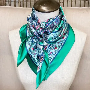 Taj Mahal Charmeuse Silk Wild Rag Green