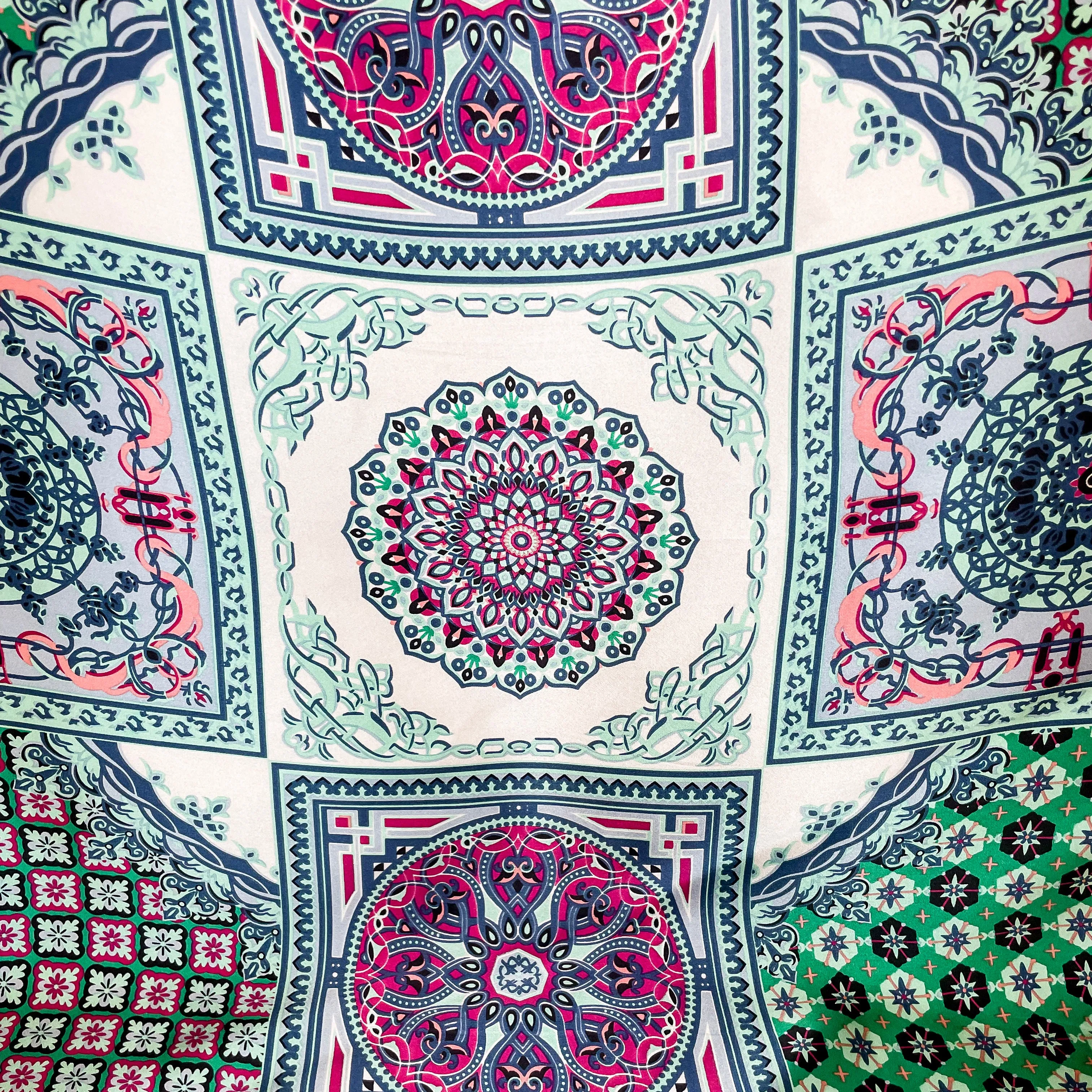Taj Mahal Charmeuse Silk Wild Rag Green