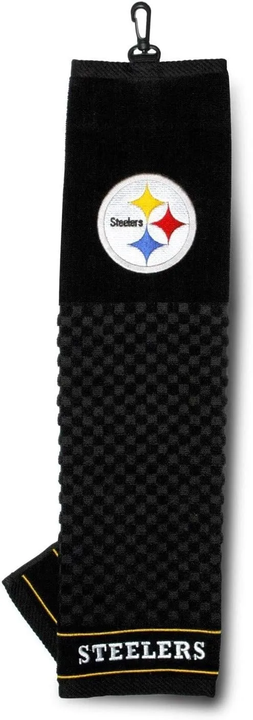 Team Golf NFL Embroidered Golf Towel, Checkered Scrubber Design, Embroidered Logo