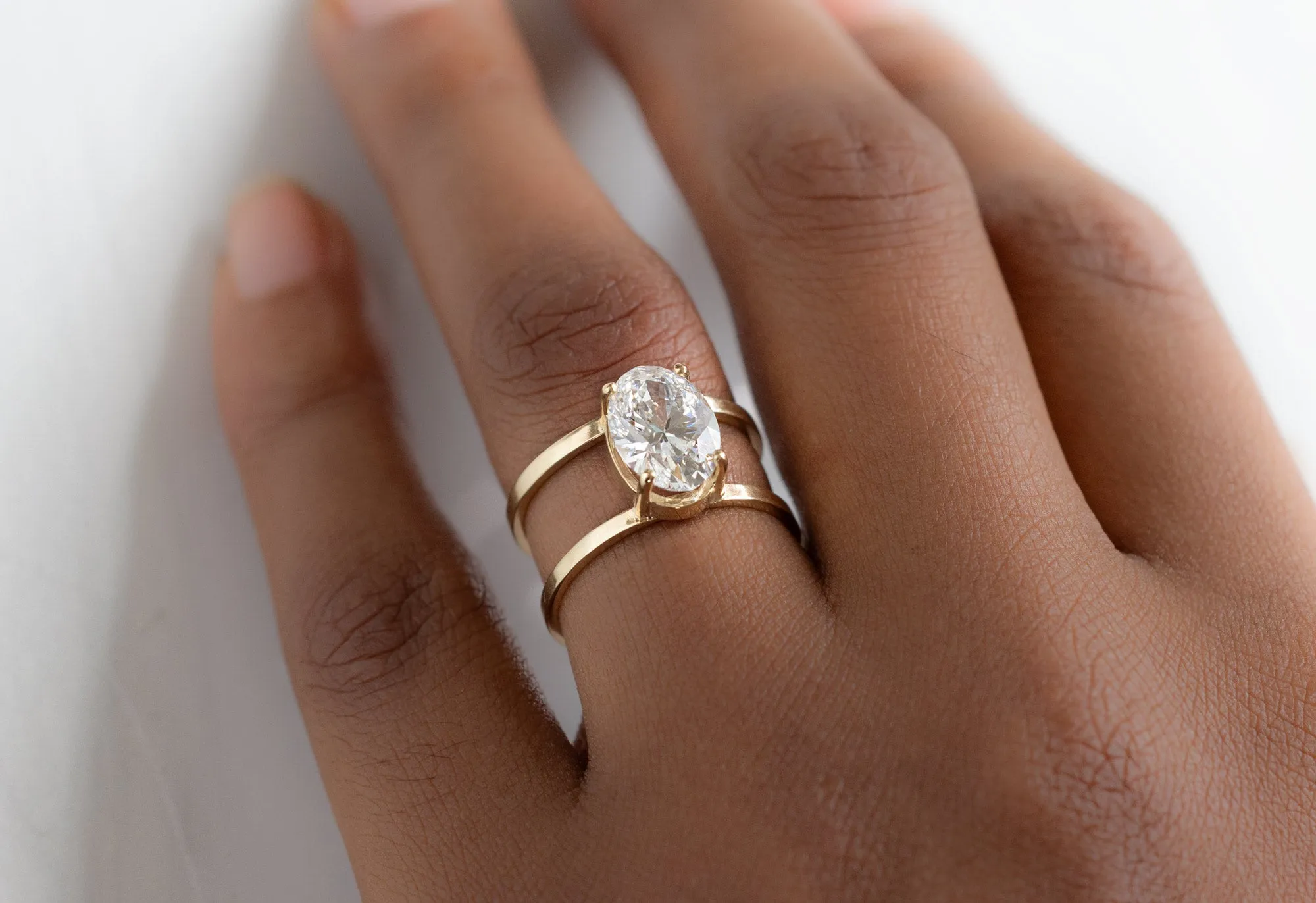 The Poppy Ring with a 2.15ct Oval-Cut Lab Grown Diamond