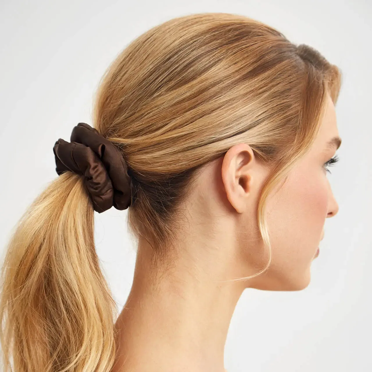 The Recycled Fabric Cloud Scrunchies (Set of 3) - Rosewood