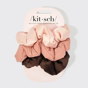 The Recycled Fabric Cloud Scrunchies (Set of 3) - Rosewood