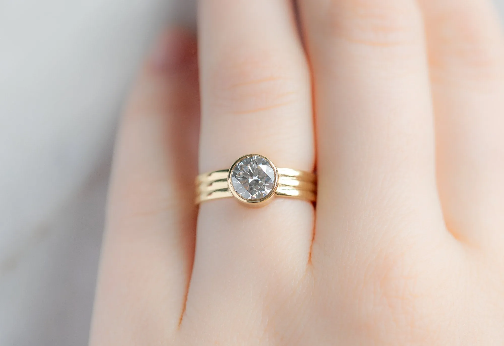The Stratum Ring with a 1.35ct Lab Grown Round-Cut Diamond