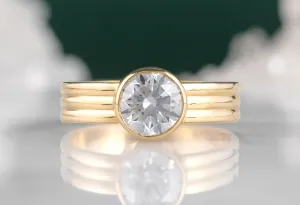 The Stratum Ring with a 1.35ct Lab Grown Round-Cut Diamond
