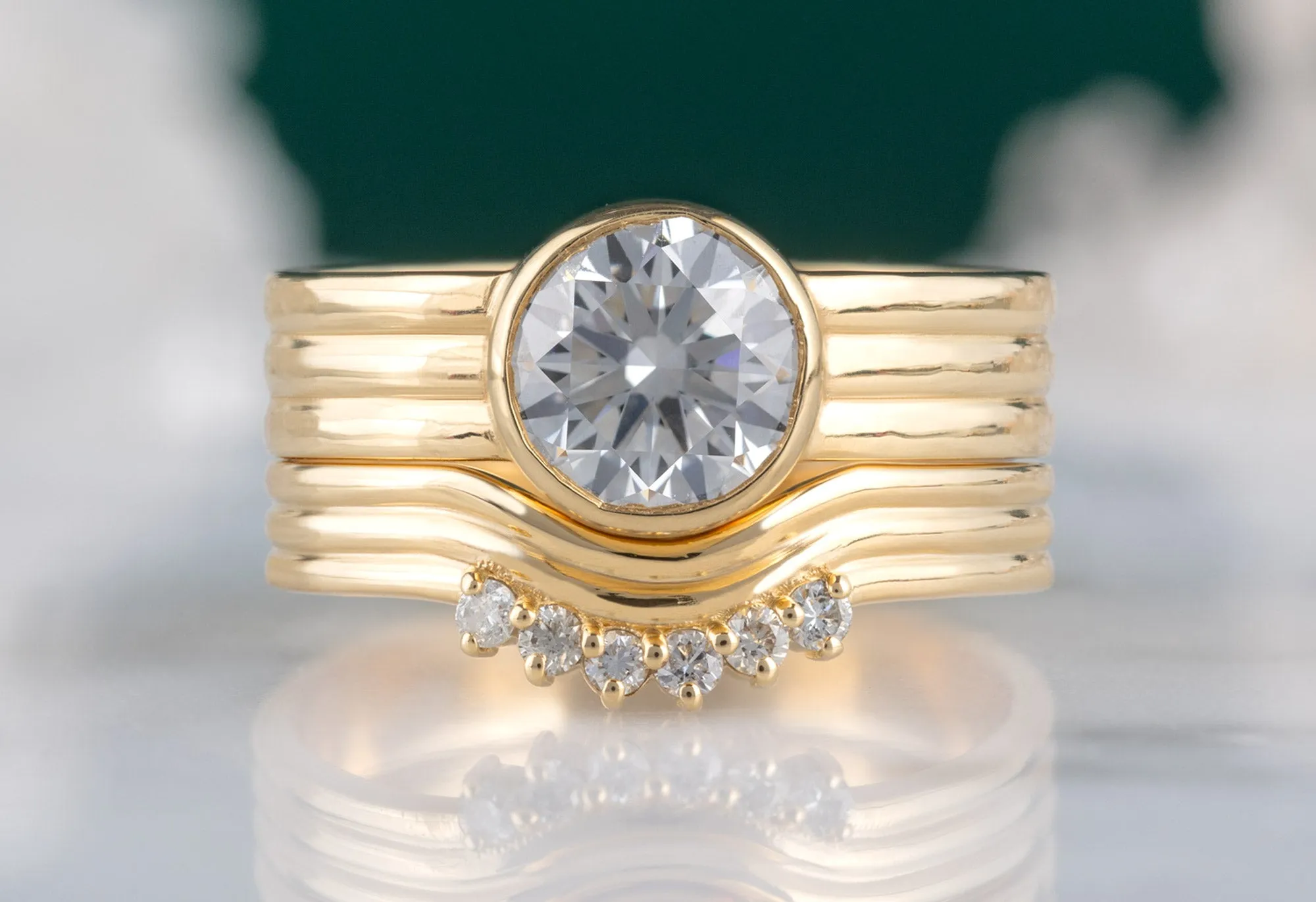 The Stratum Ring with a 1.35ct Lab Grown Round-Cut Diamond