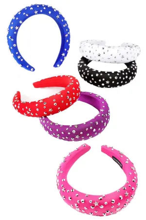 THICK CUSHION FASHION HEADBAND WITH RHINESTONE & STARS