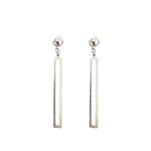 TI-Go Silver rectangular loop earring