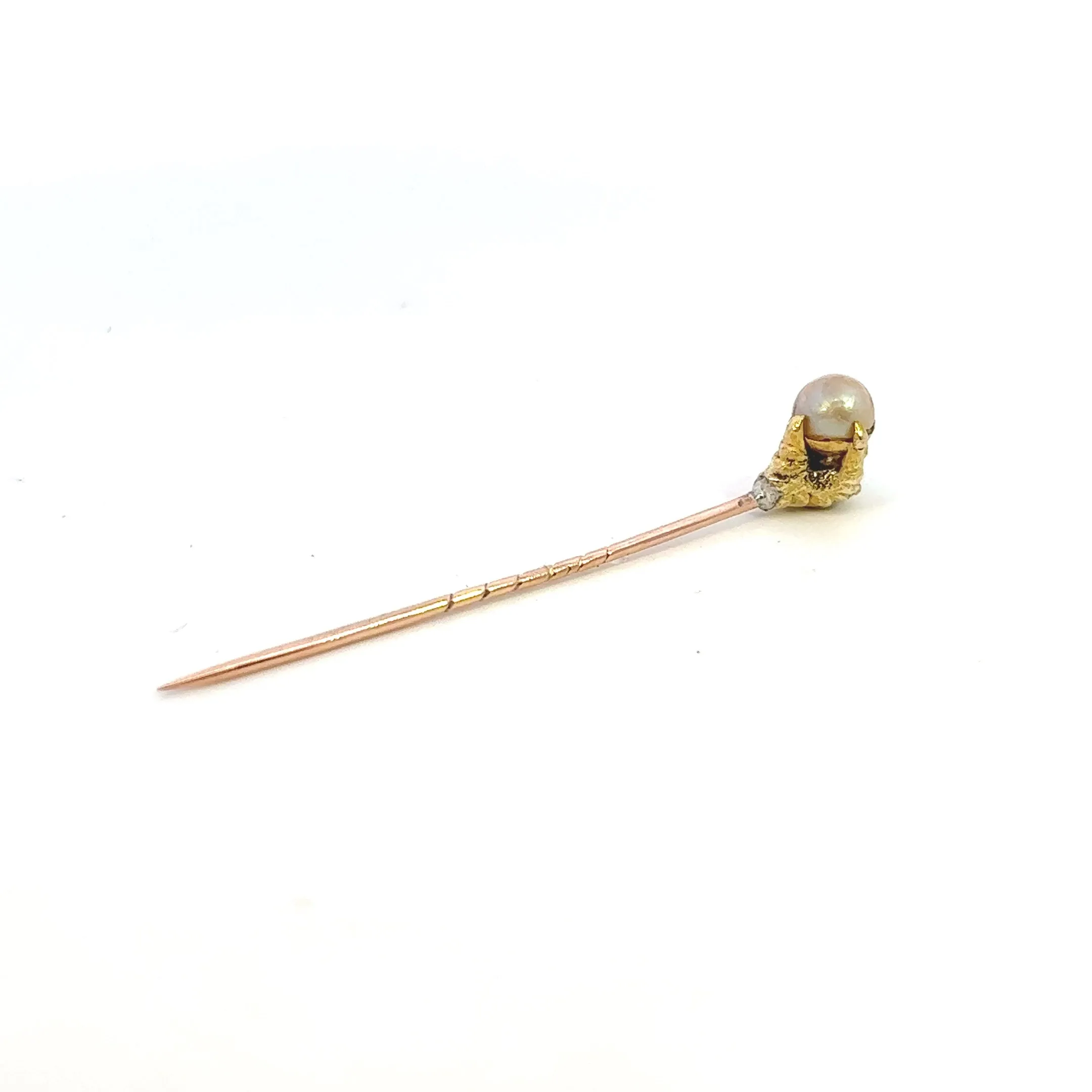 Vintage Claw-Holding Pearl Pin - Elegant and Unique