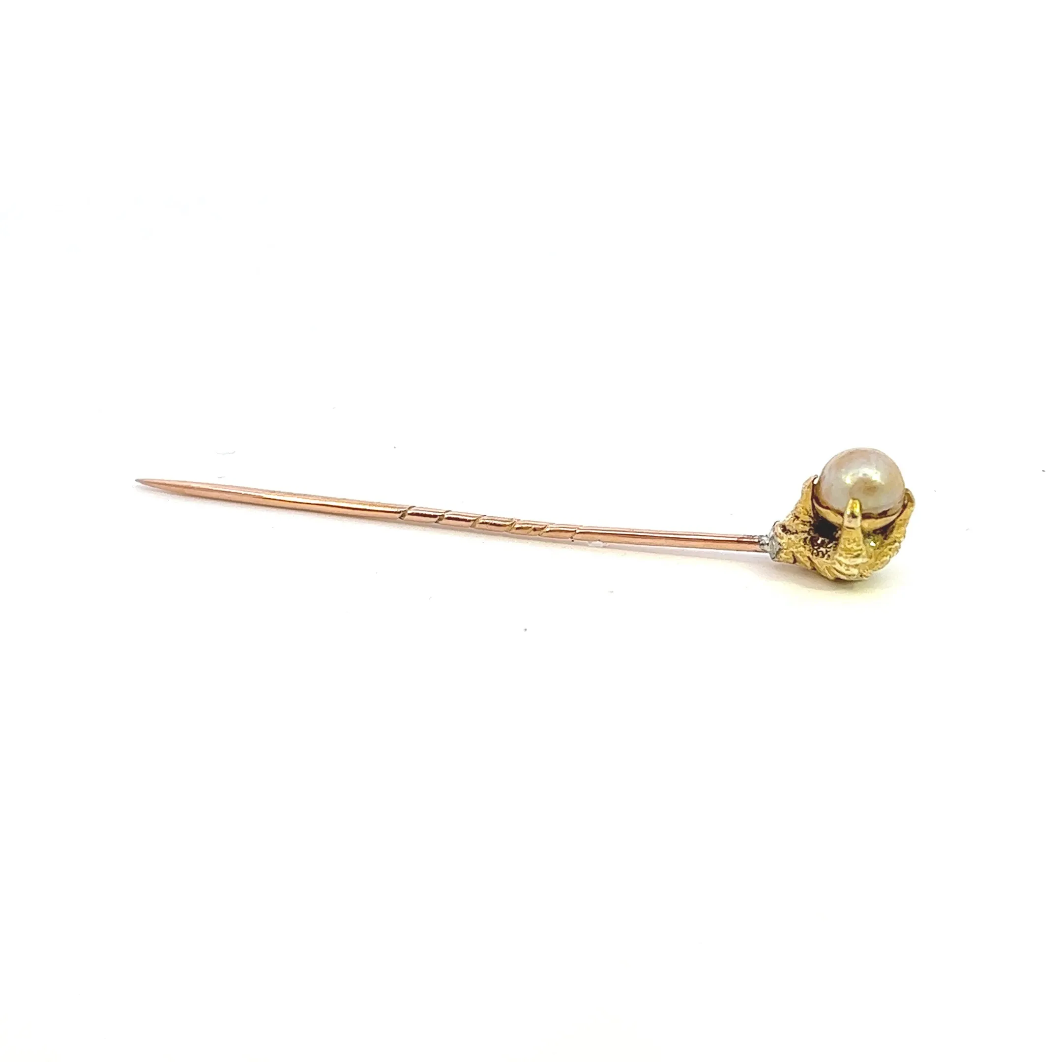 Vintage Claw-Holding Pearl Pin - Elegant and Unique