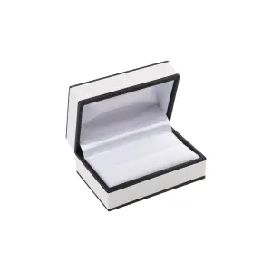White and Black Cufflink Double Ring Box