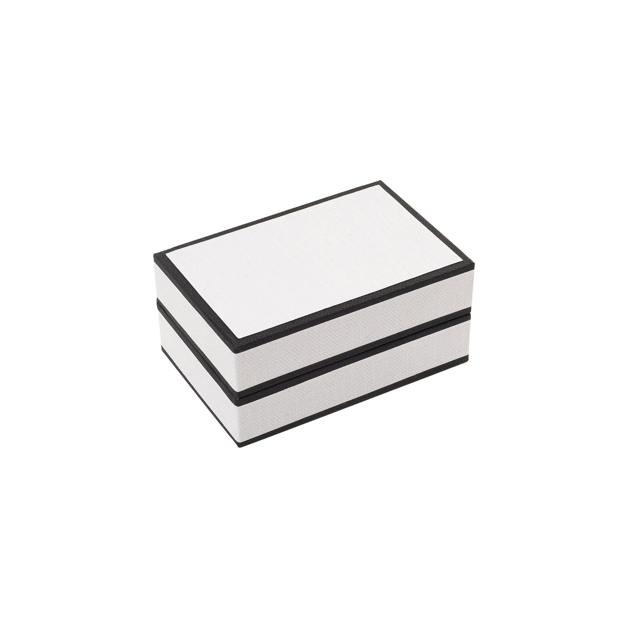 White and Black Cufflink Double Ring Box