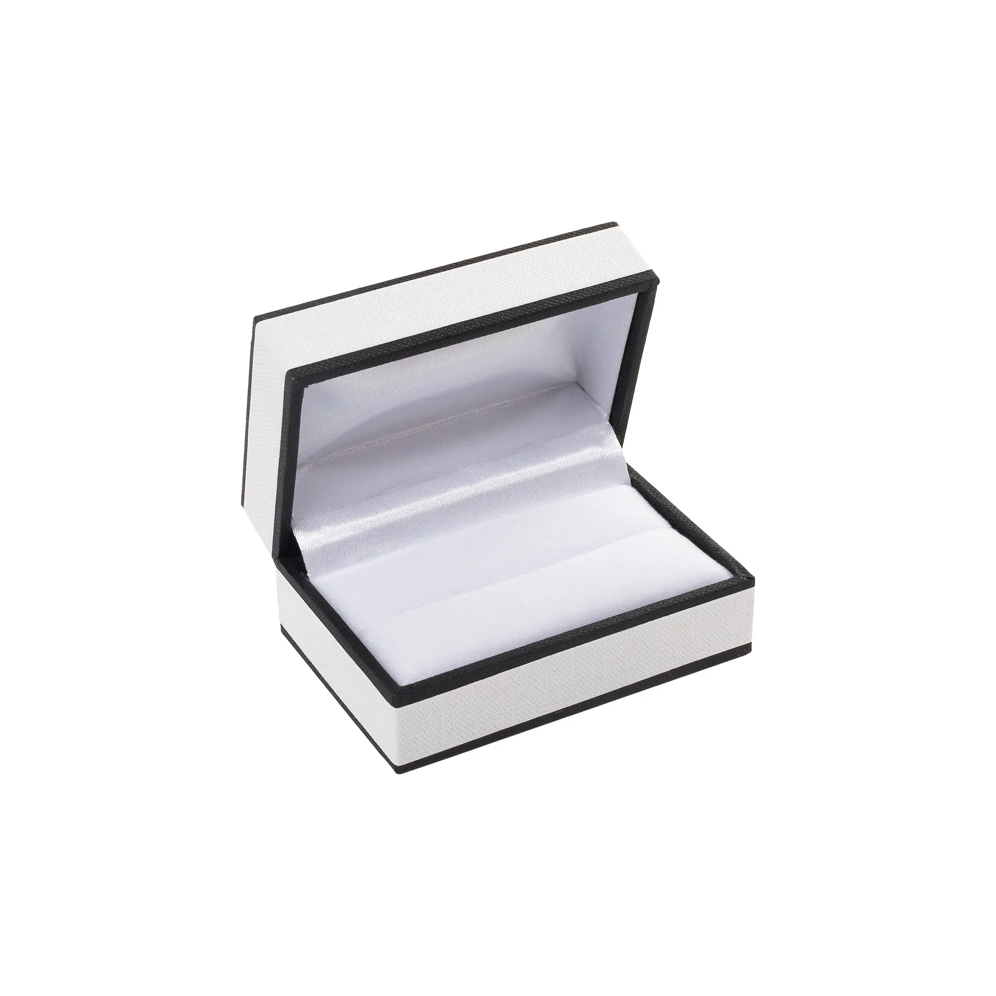 White and Black Cufflink Double Ring Box
