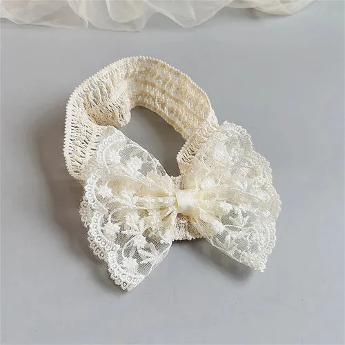 White Lace Elastic Hair Bands Headbands for Baby Girl Cute Children