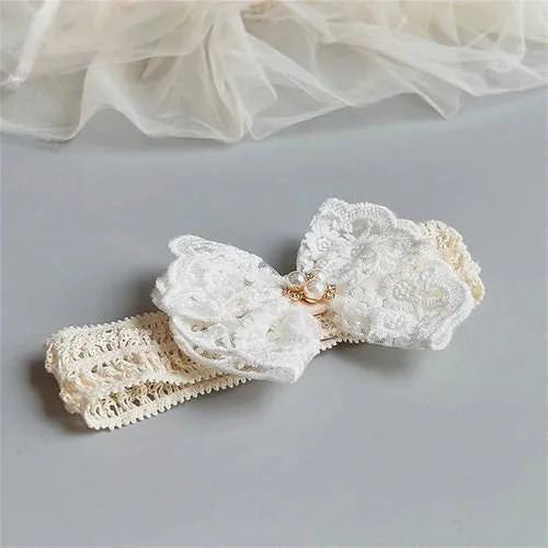 White Lace Elastic Hair Bands Headbands for Baby Girl Cute Children