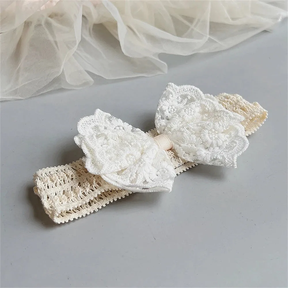 White Lace Elastic Hair Bands Headbands for Baby Girl Cute Children