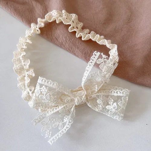 White Lace Elastic Hair Bands Headbands for Baby Girl Cute Children