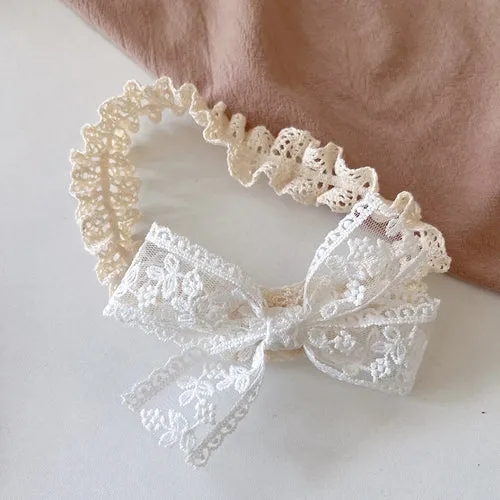 White Lace Elastic Hair Bands Headbands for Baby Girl Cute Children
