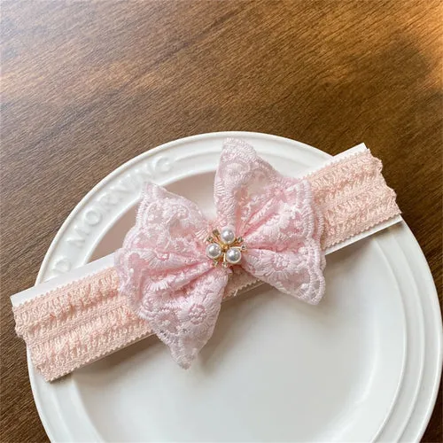 White Lace Elastic Hair Bands Headbands for Baby Girl Cute Children