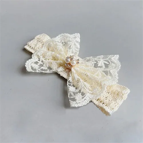 White Lace Elastic Hair Bands Headbands for Baby Girl Cute Children