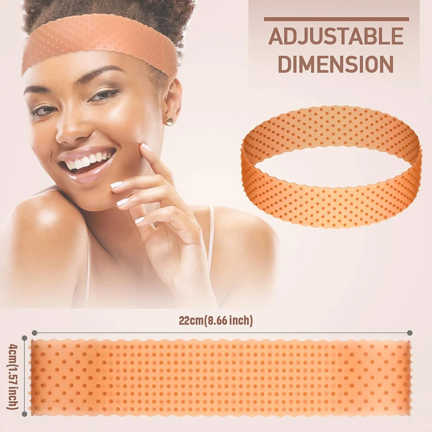 WILLBOND 2 Pieces Silicone Wig Grip Band Adjustable Silicone Wig Headband Non Slip Strong Holder for Men Women Sports Yoga(Dark Brown)