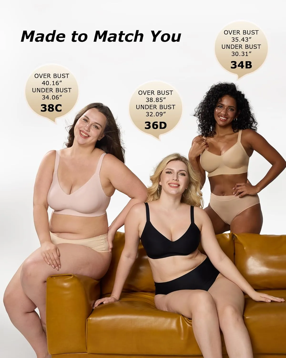 Wireless Comfortable Seamless Soft Bras for Women Full Coverage Push Up Everyday No Show Bra with Support and Lift