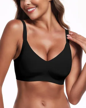 Wireless Comfortable Seamless Soft Bras for Women Full Coverage Push Up Everyday No Show Bra with Support and Lift