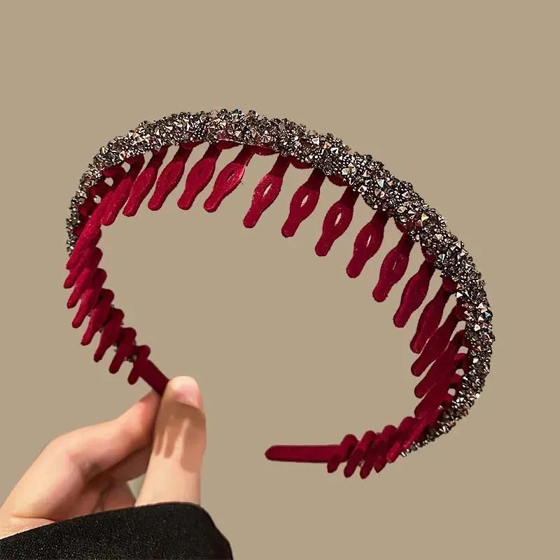 Women's Elegant and Non-slip Rhinestone Decor Hairbands