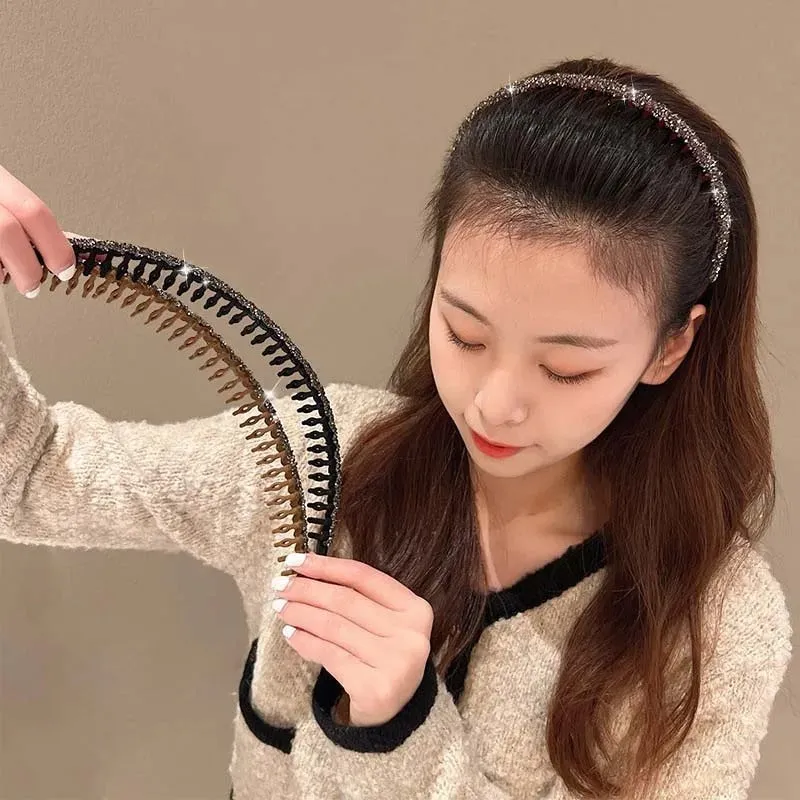 Women's Elegant and Non-slip Rhinestone Decor Hairbands