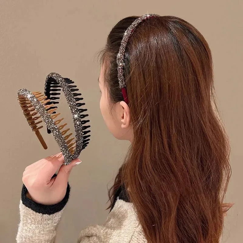 Women's Elegant and Non-slip Rhinestone Decor Hairbands