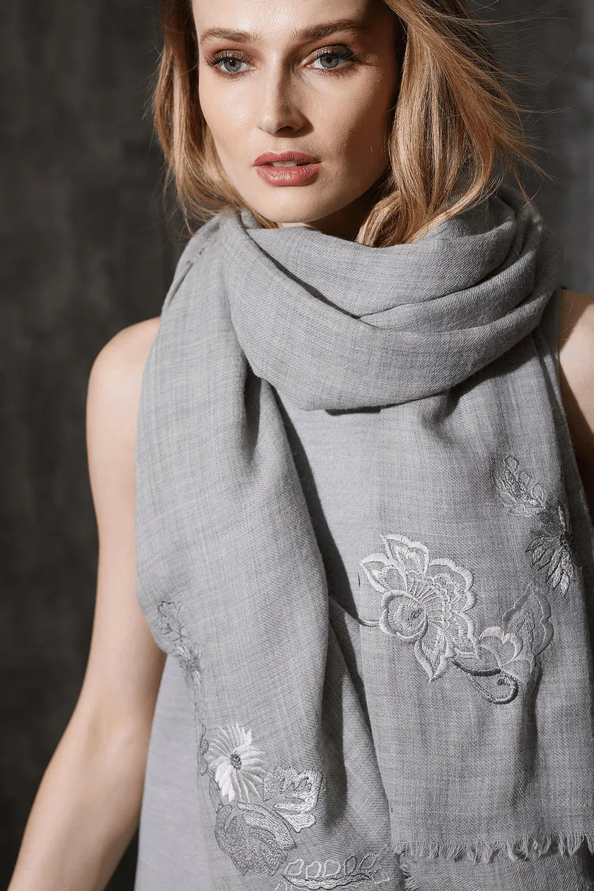 Wool Embroidered Scarf