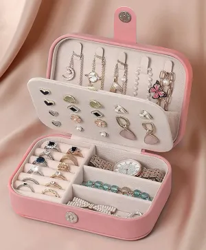 ZARDER - Jewellery Organiser PU Leather Zipper Portable Storage Box ( Only Box )